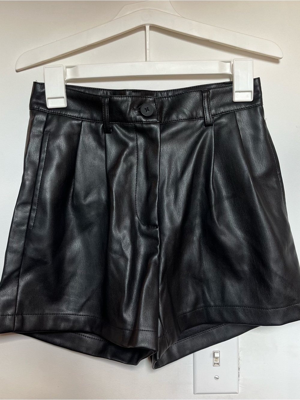 Primark Black Faux Leather Shorts